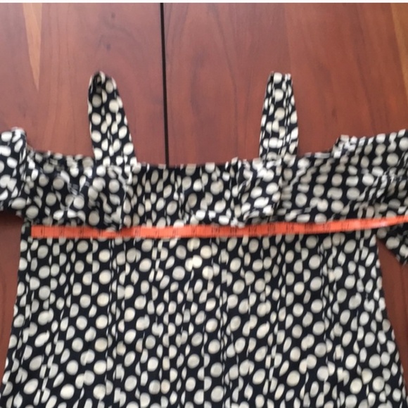 NWT J. Crew Ratti silk black and white polka dot ruffle sleeve blouse S M - Picture 4 of 9